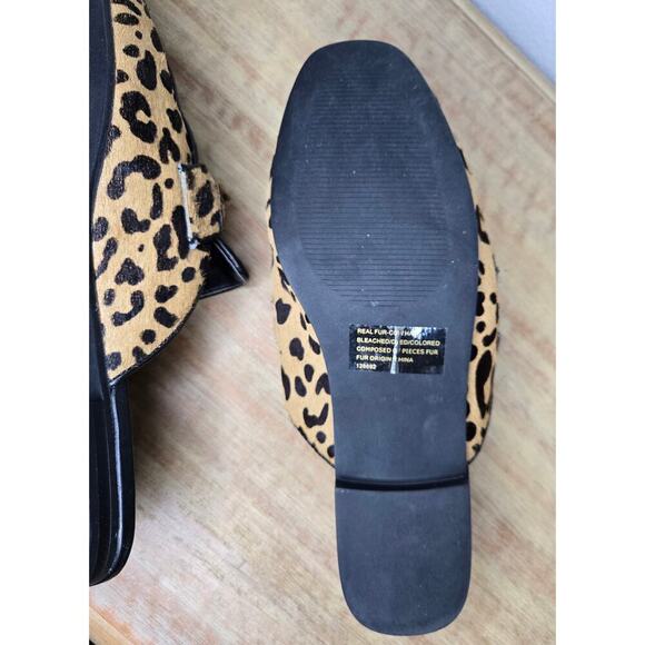 Steve Madden Rylie Mules Women's 8M Leopard Print Cow Hair Vegan Leather Slip On - Picture 6 of 8